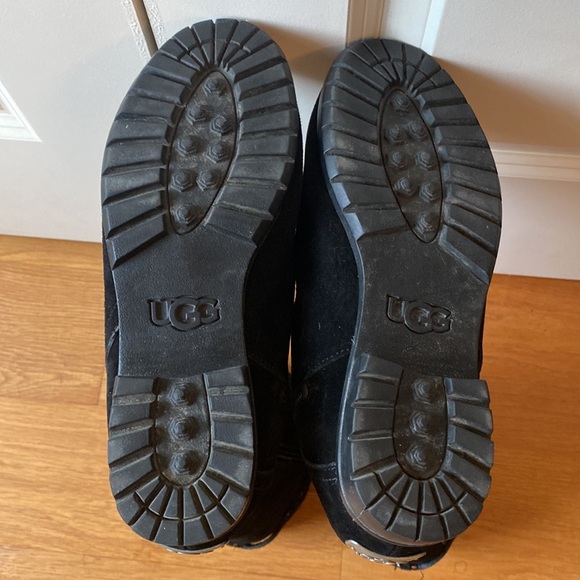 UGG Black Suede Sherpa Lined Tall Boots - Picture 5 of 15